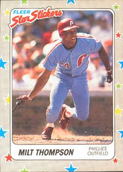 1988 Fleer Sticker Baseball Cards        112     Milt Thompson